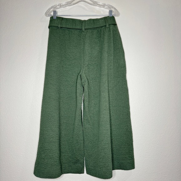SWEATY BETTY NWT Enso Culottes LG Olive Green Wide Leg Slouchy Belted Cropped - Picture 4 of 10